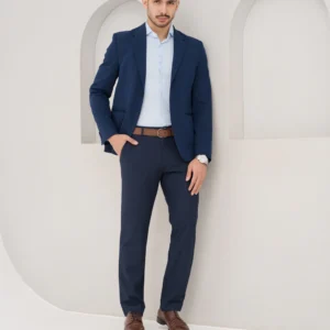 Daily Navy Relaxed Fit Stretch Formal Pants