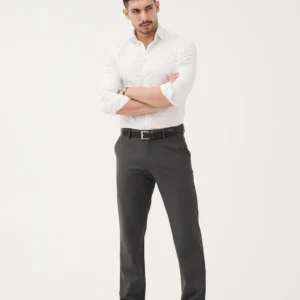Timeless Grey Relaxed Fit Stretch Formal Pants