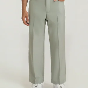 Korean Green Relaxed Fit Pintuck Pants